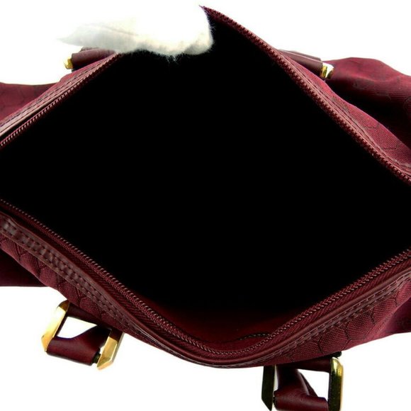 Dior Boston bag honeycomb Bordeaux canvas leather Auth T18715 - Picture 5 of 9